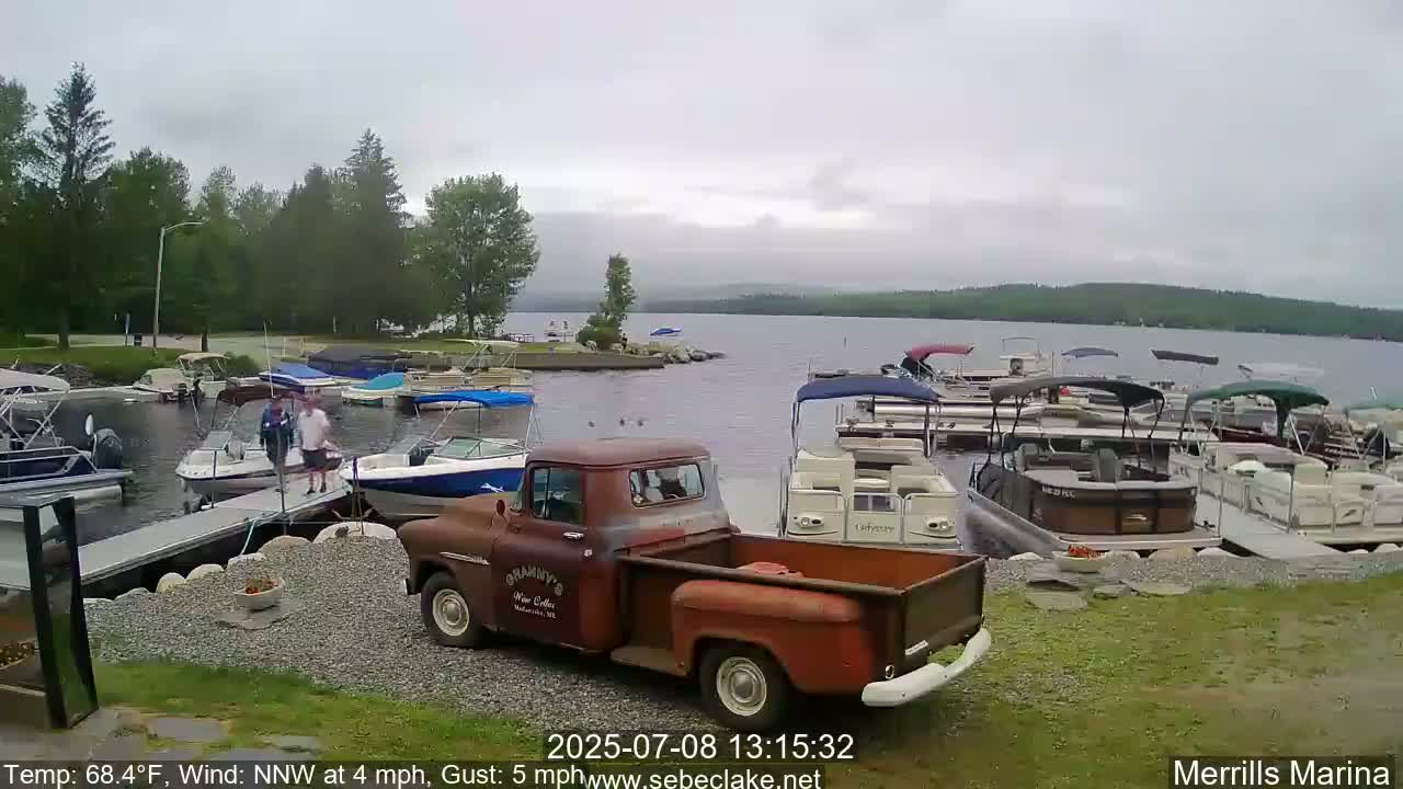 Sebec Lake Live Cam from Merrill's Marina - Dover&Foxcroft , Maine , USA