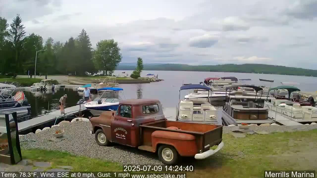 Sebec Lake Live Cam from Merrill's Marina - Dover&Foxcroft , Maine , USA