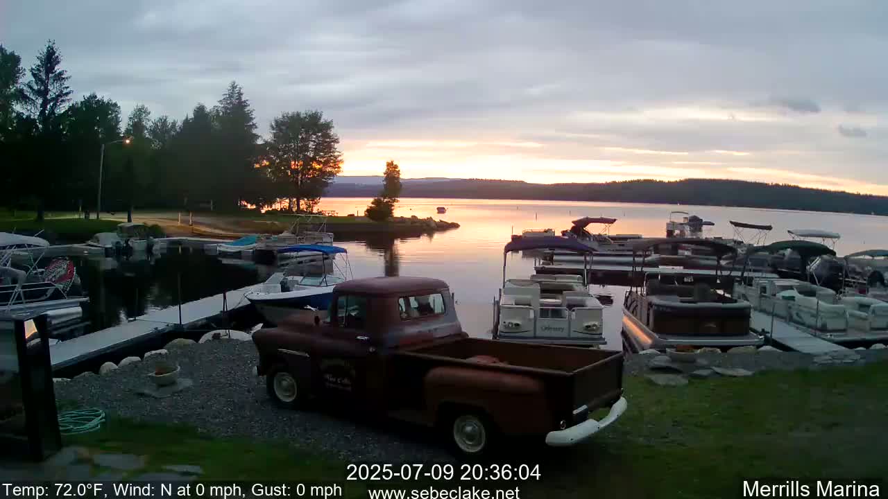 Sebec Lake Live Cam from Merrill's Marina - Dover&Foxcroft , Maine , USA