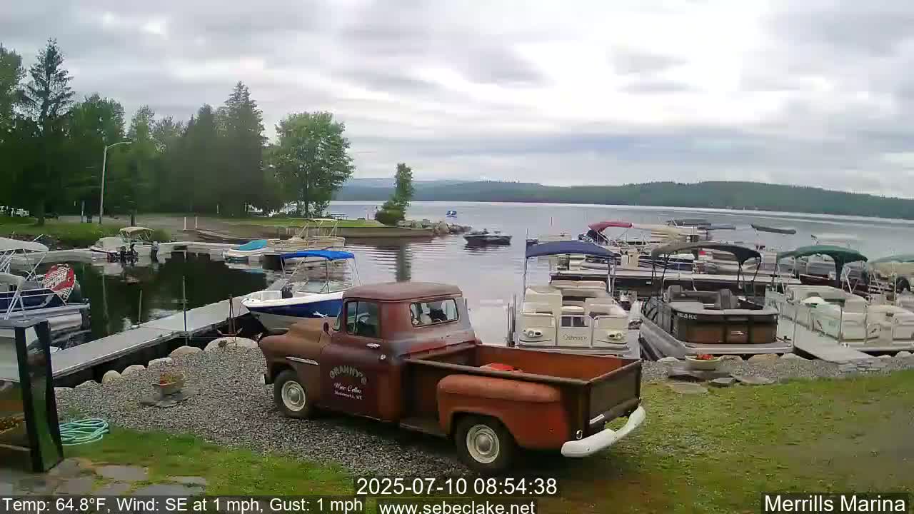 Sebec Lake Live Cam from Merrill's Marina - Dover&Foxcroft , Maine , USA
