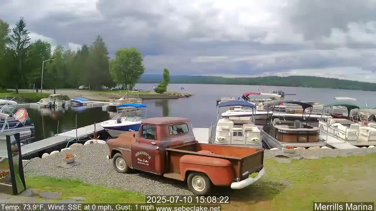 Sebec Lake Live Cam from Merrill's Marina - Dover&Foxcroft , Maine , USA