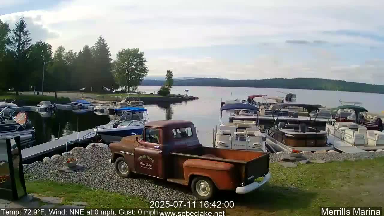 Sebec Lake Live Cam from Merrill's Marina - Dover&Foxcroft , Maine , USA