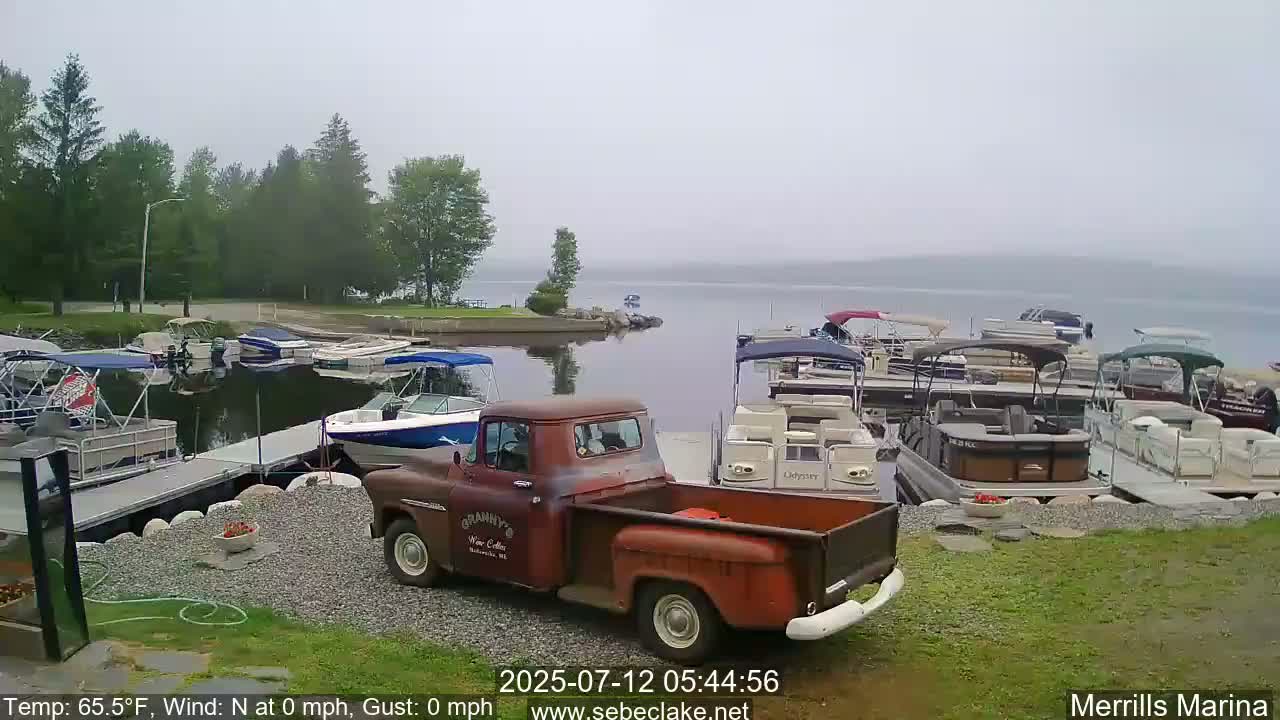 Sebec Lake Live Cam from Merrill's Marina - Dover&Foxcroft , Maine , USA