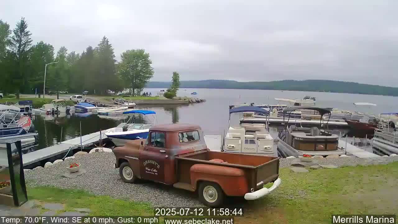 Sebec Lake Live Cam from Merrill's Marina - Dover&Foxcroft , Maine , USA