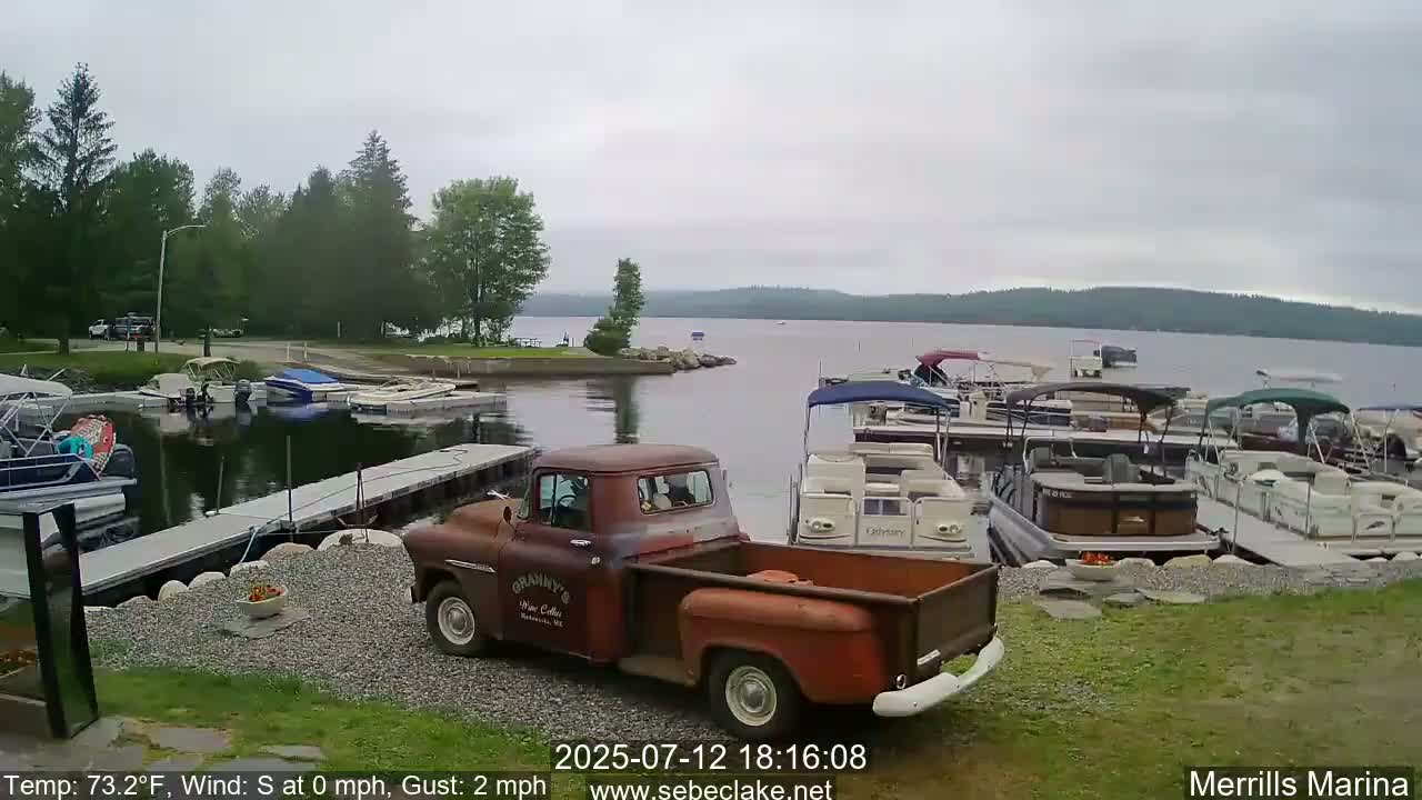 Sebec Lake Live Cam from Merrill's Marina - Dover&Foxcroft , Maine , USA