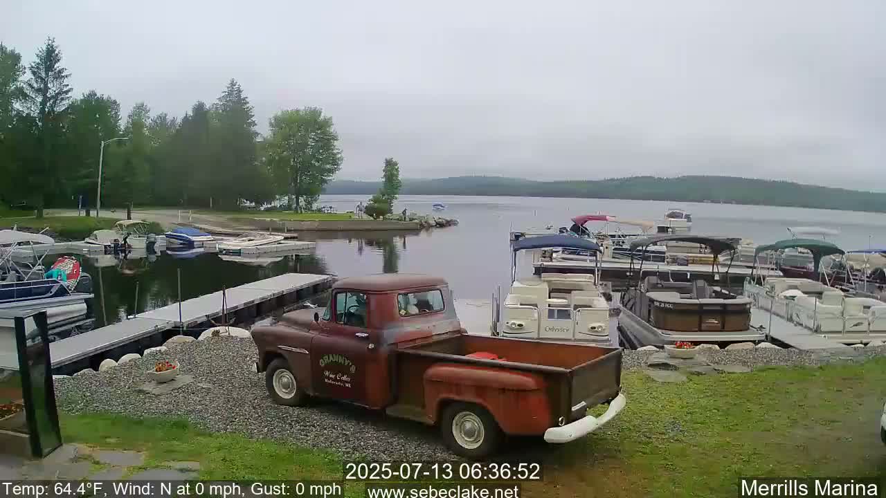 Sebec Lake Live Cam from Merrill's Marina - Dover&Foxcroft , Maine , USA