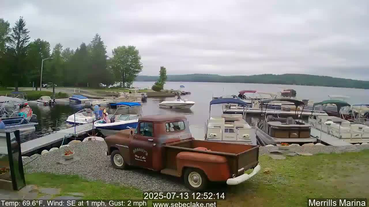 Sebec Lake Live Cam from Merrill's Marina - Dover&Foxcroft , Maine , USA