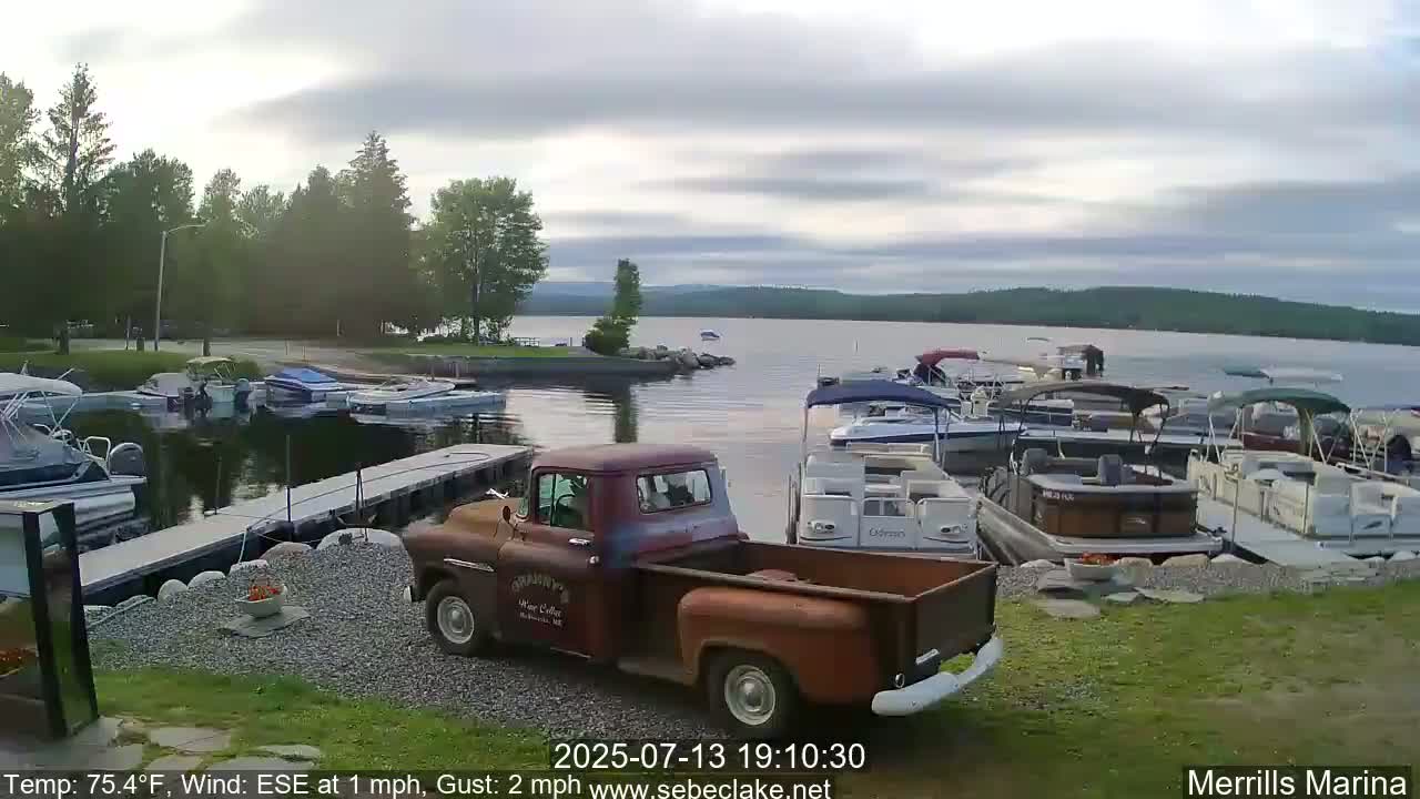 Sebec Lake Live Cam from Merrill's Marina - Dover&Foxcroft , Maine , USA