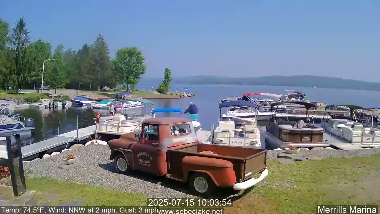 Sebec Lake Live Cam from Merrill's Marina - Dover&Foxcroft , Maine , USA