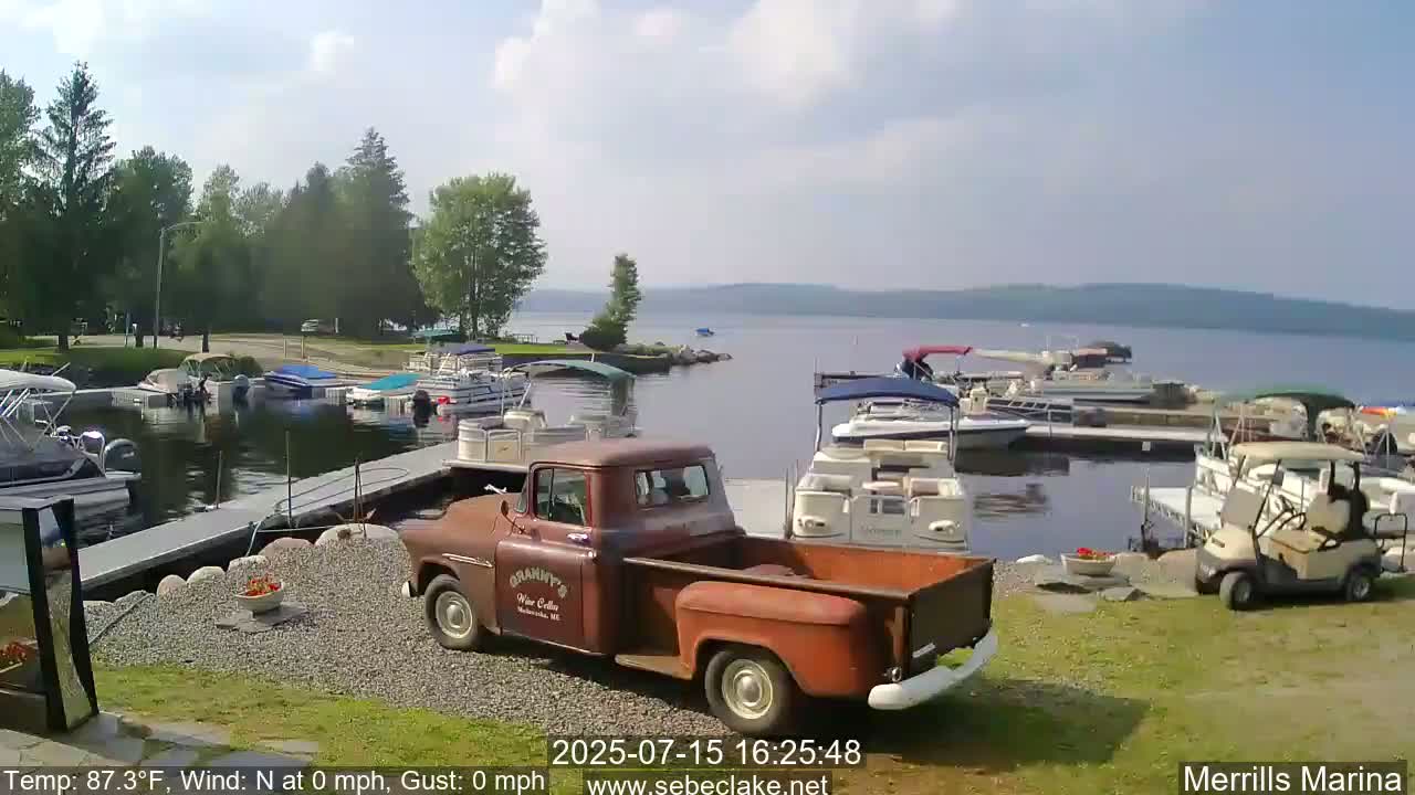 Sebec Lake Live Cam from Merrill's Marina - Dover&Foxcroft , Maine , USA