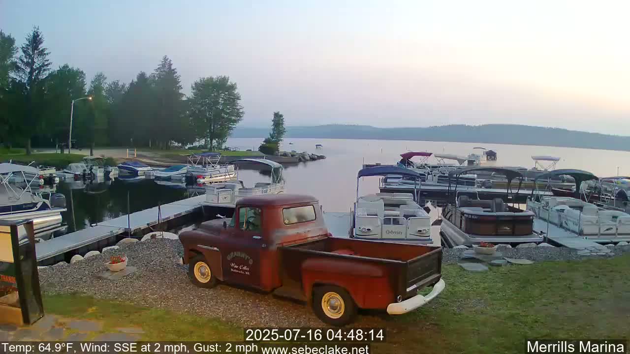 Sebec Lake Live Cam from Merrill's Marina - Dover&Foxcroft , Maine , USA