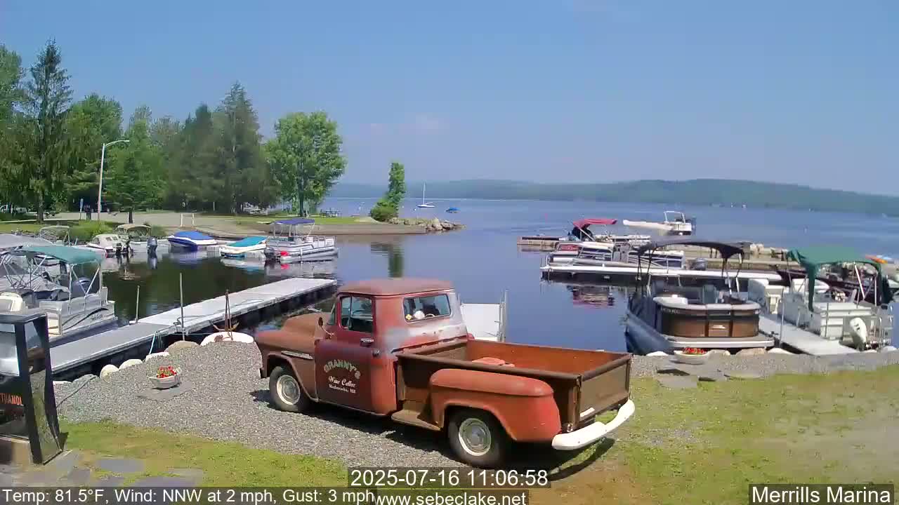 Sebec Lake Live Cam from Merrill's Marina - Dover&Foxcroft , Maine , USA