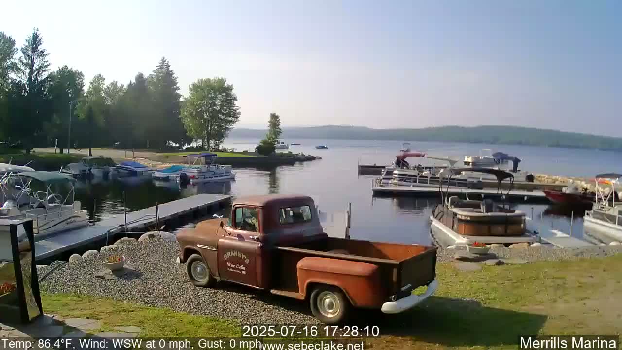 Sebec Lake Live Cam from Merrill's Marina - Dover&Foxcroft , Maine , USA