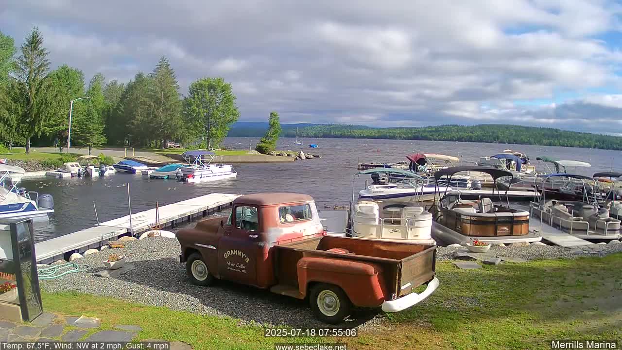 Sebec Lake Live Cam from Merrill's Marina - Dover&Foxcroft , Maine , USA
