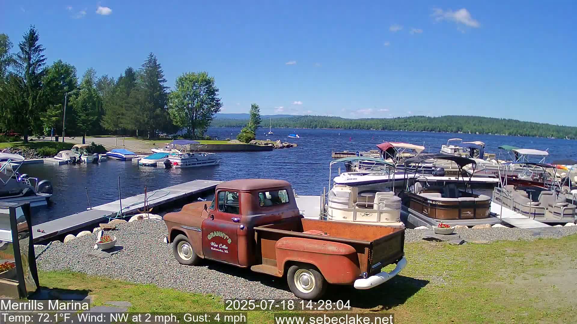 Sebec Lake Live Cam from Merrill's Marina - Dover&Foxcroft , Maine , USA