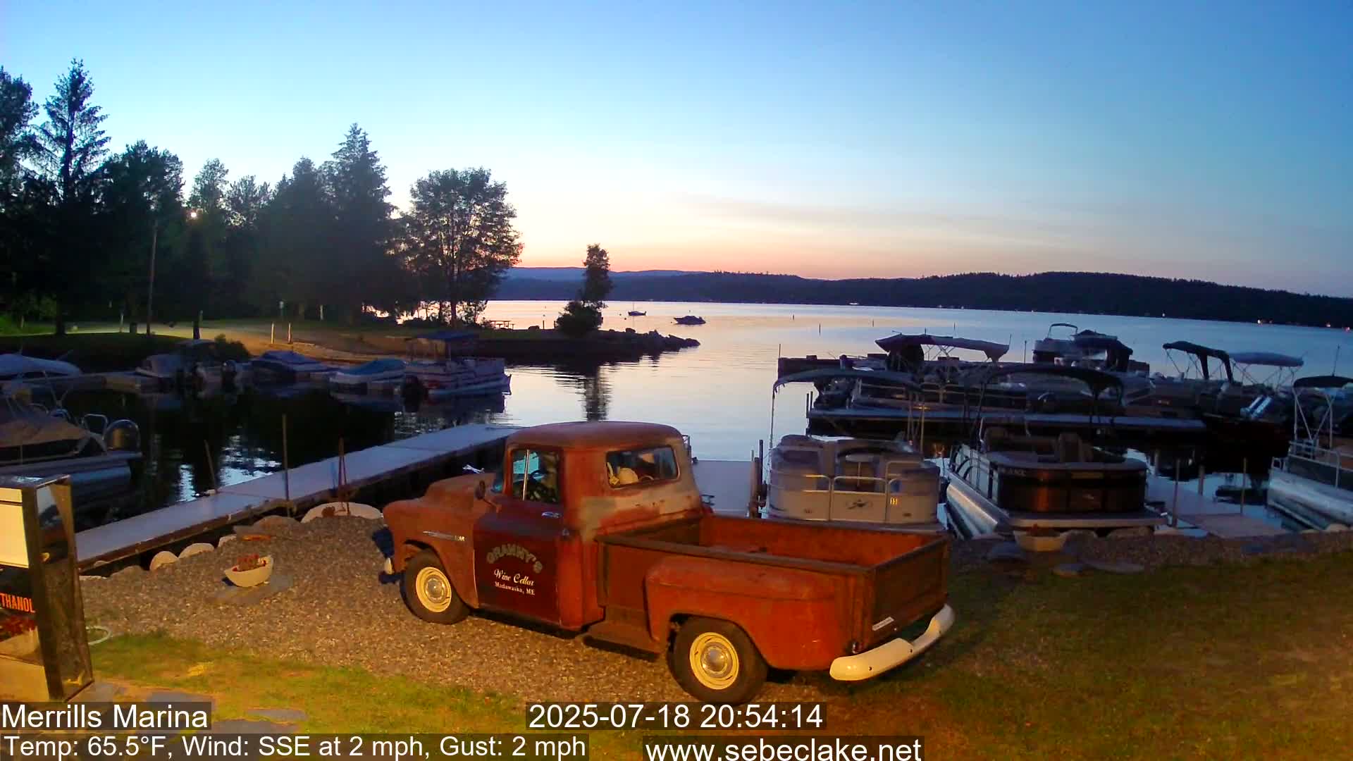 Sebec Lake Live Cam from Merrill's Marina - Dover&Foxcroft , Maine , USA