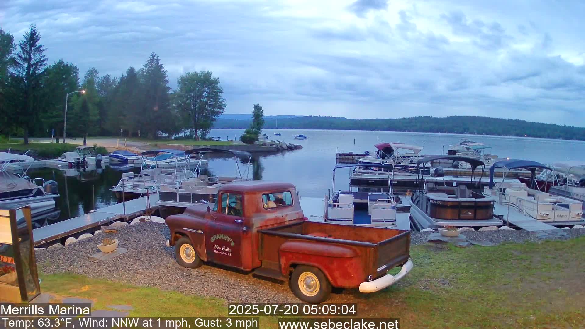 Sebec Lake Live Cam from Merrill's Marina - Dover&Foxcroft , Maine , USA