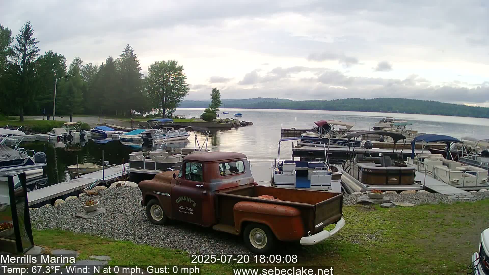 Sebec Lake Live Cam from Merrill's Marina - Dover&Foxcroft , Maine , USA