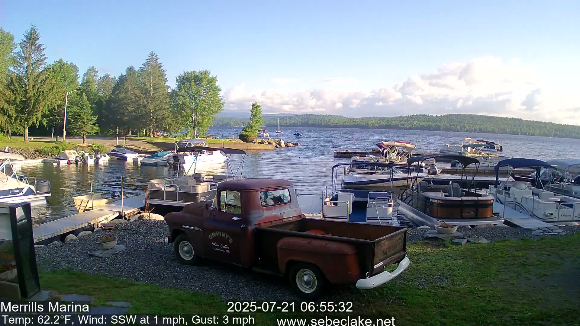 Sebec Lake Live Cam from Merrill's Marina - Dover&Foxcroft , Maine , USA