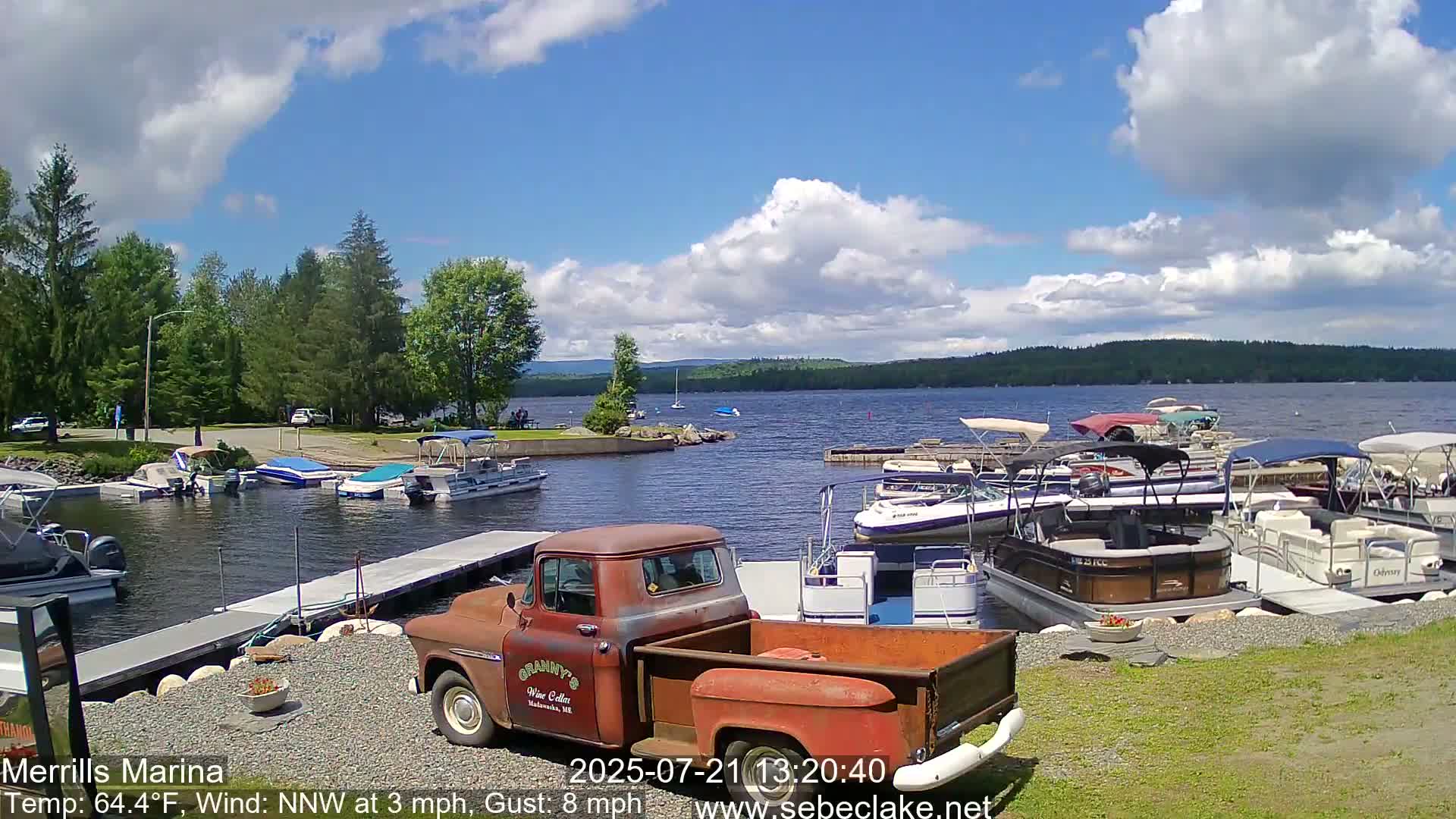 Sebec Lake Live Cam from Merrill's Marina - Dover&Foxcroft , Maine , USA