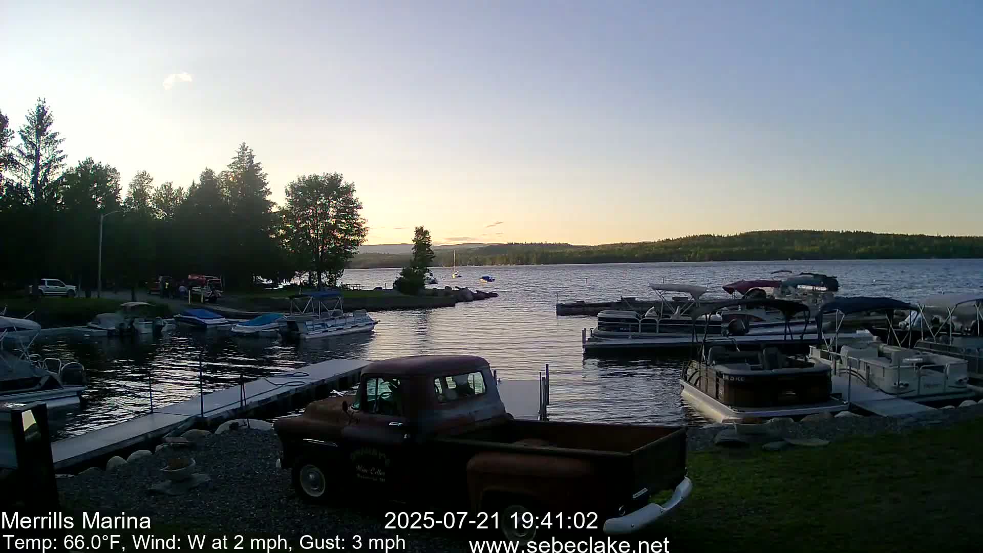 Sebec Lake Live Cam from Merrill's Marina - Dover&Foxcroft , Maine , USA