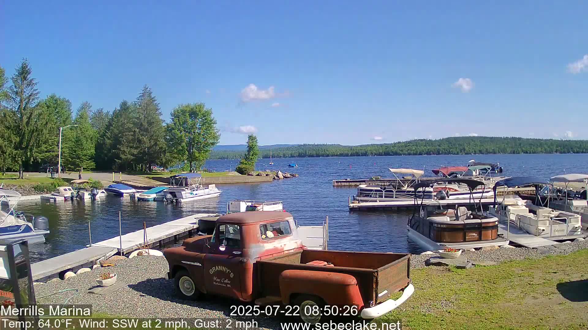 Sebec Lake Live Cam from Merrill's Marina - Dover&Foxcroft , Maine , USA