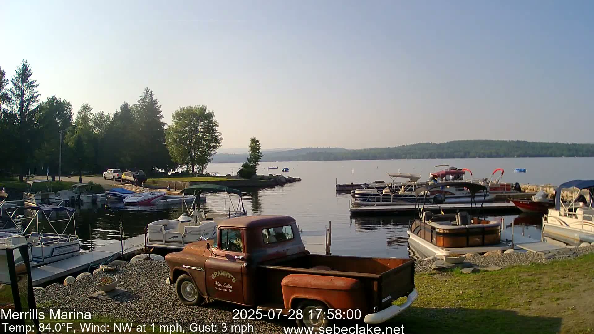 Sebec Lake Live Cam from Merrill's Marina - Dover&Foxcroft , Maine , USA