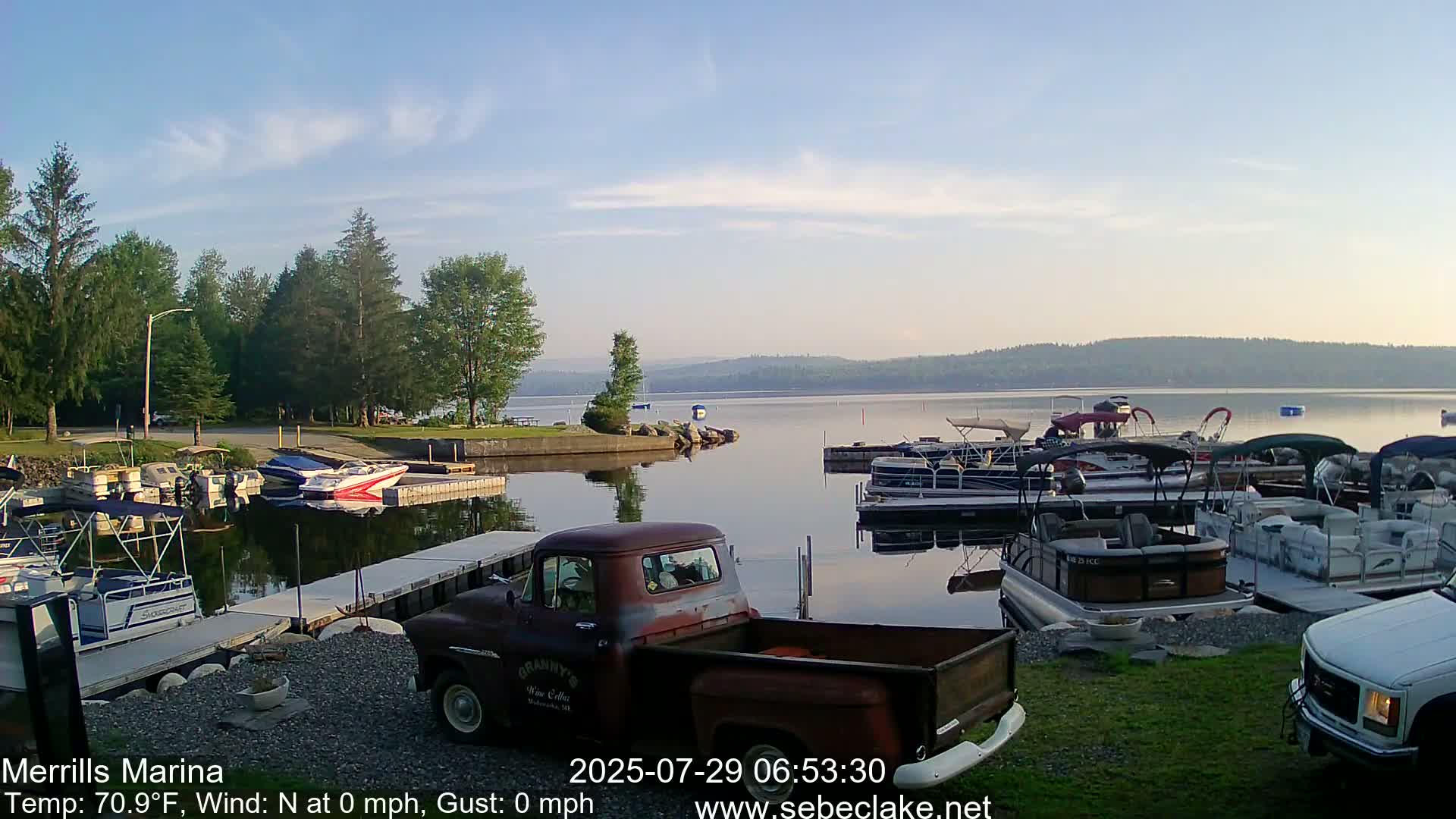 Sebec Lake Live Cam from Merrill's Marina - Dover&Foxcroft , Maine , USA