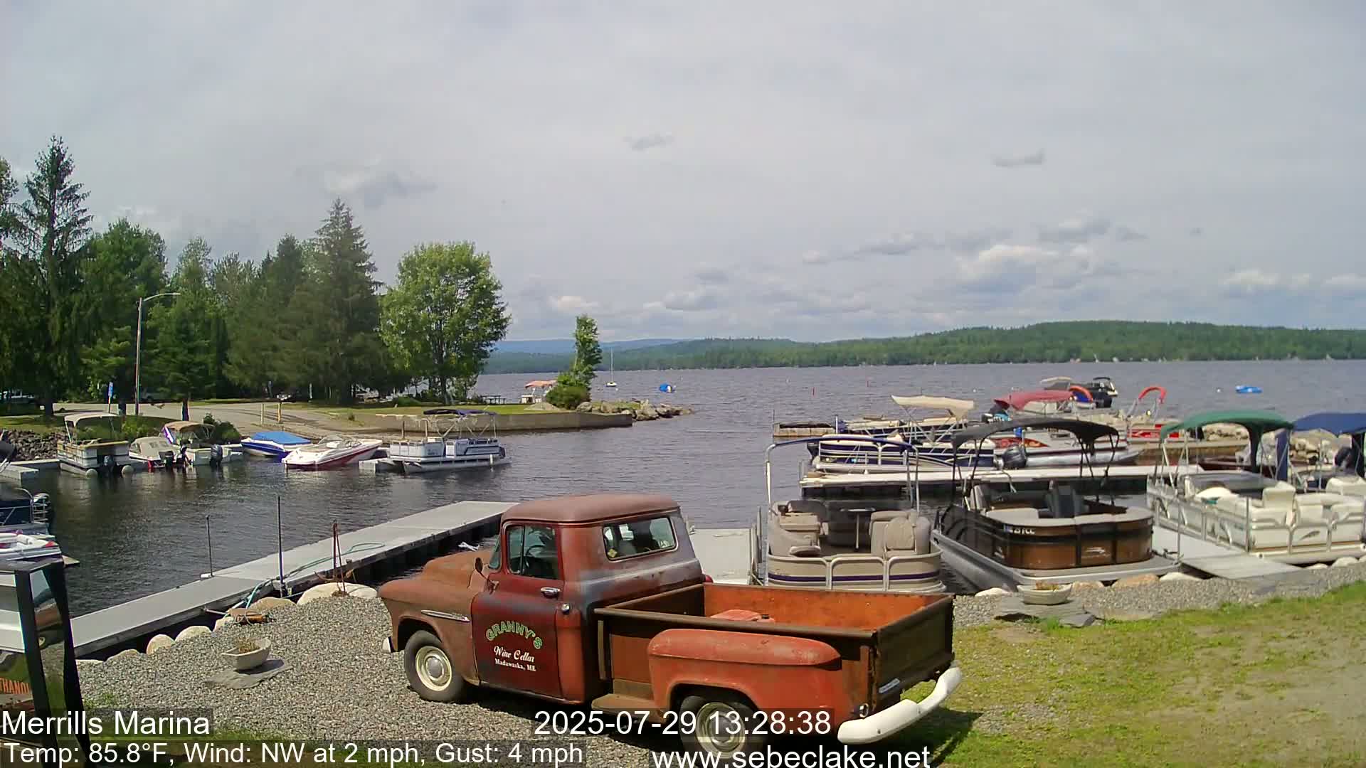 Sebec Lake Live Cam from Merrill's Marina - Dover&Foxcroft , Maine , USA