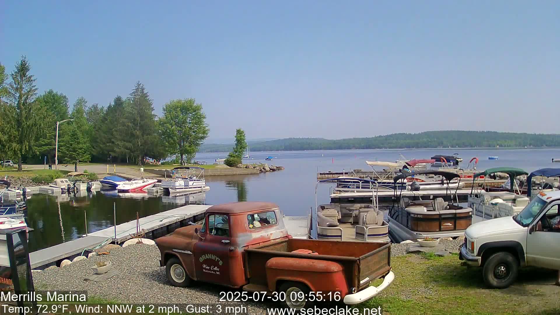 Sebec Lake Live Cam from Merrill's Marina - Dover&Foxcroft , Maine , USA