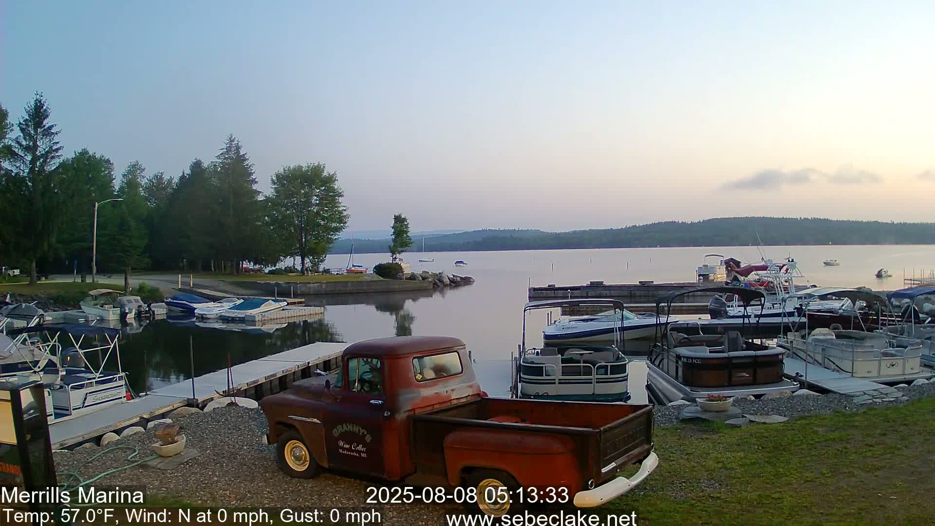 Sebec Lake Live Cam from Merrill's Marina - Dover&Foxcroft , Maine , USA