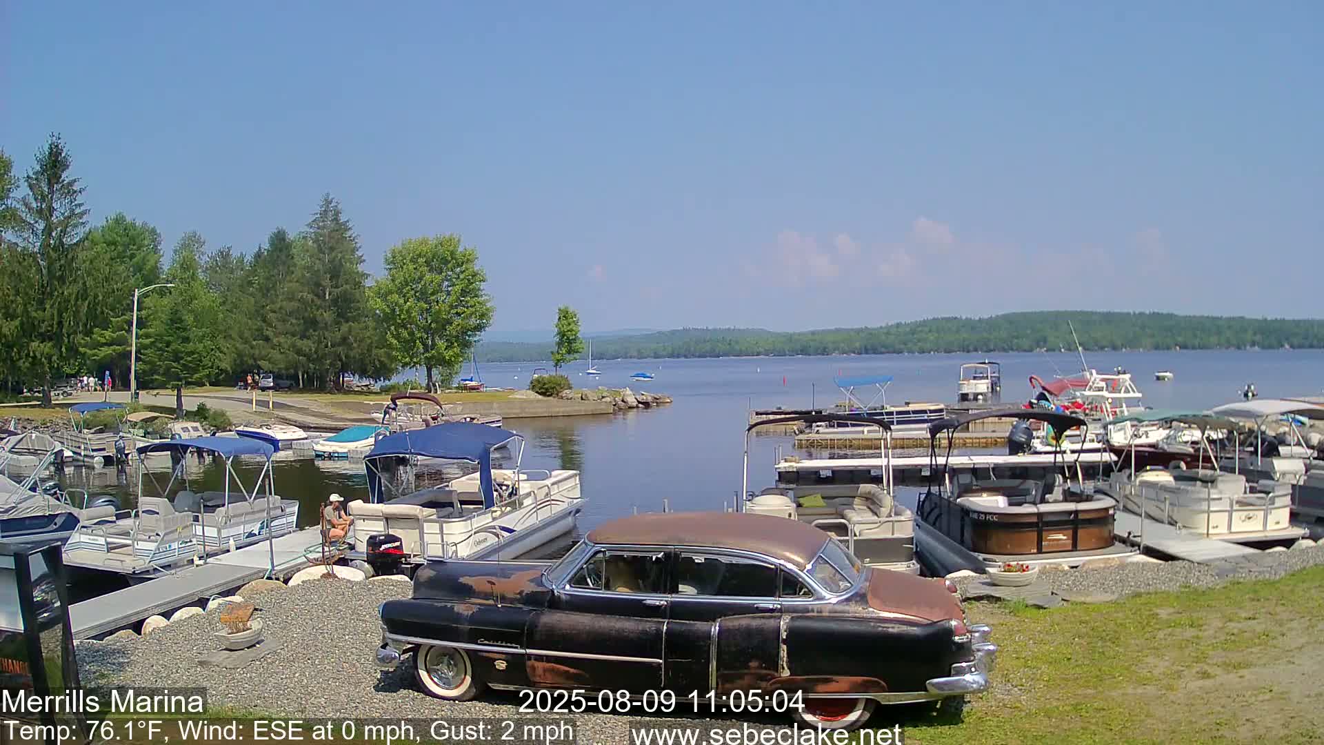 Sebec Lake Live Cam from Merrill's Marina - Dover&Foxcroft , Maine , USA