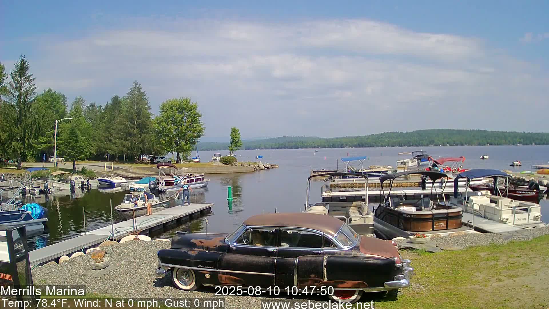 Sebec Lake Live Cam from Merrill's Marina - Dover&Foxcroft , Maine , USA