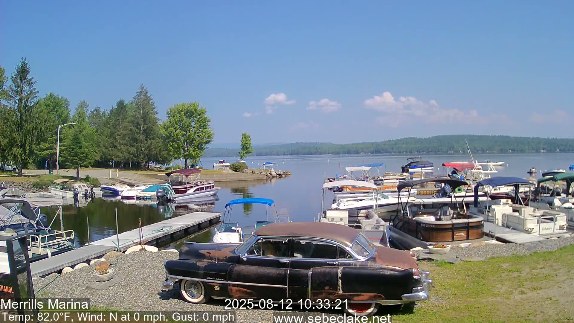 Sebec Lake Live Cam from Merrill's Marina - Dover&Foxcroft , Maine , USA