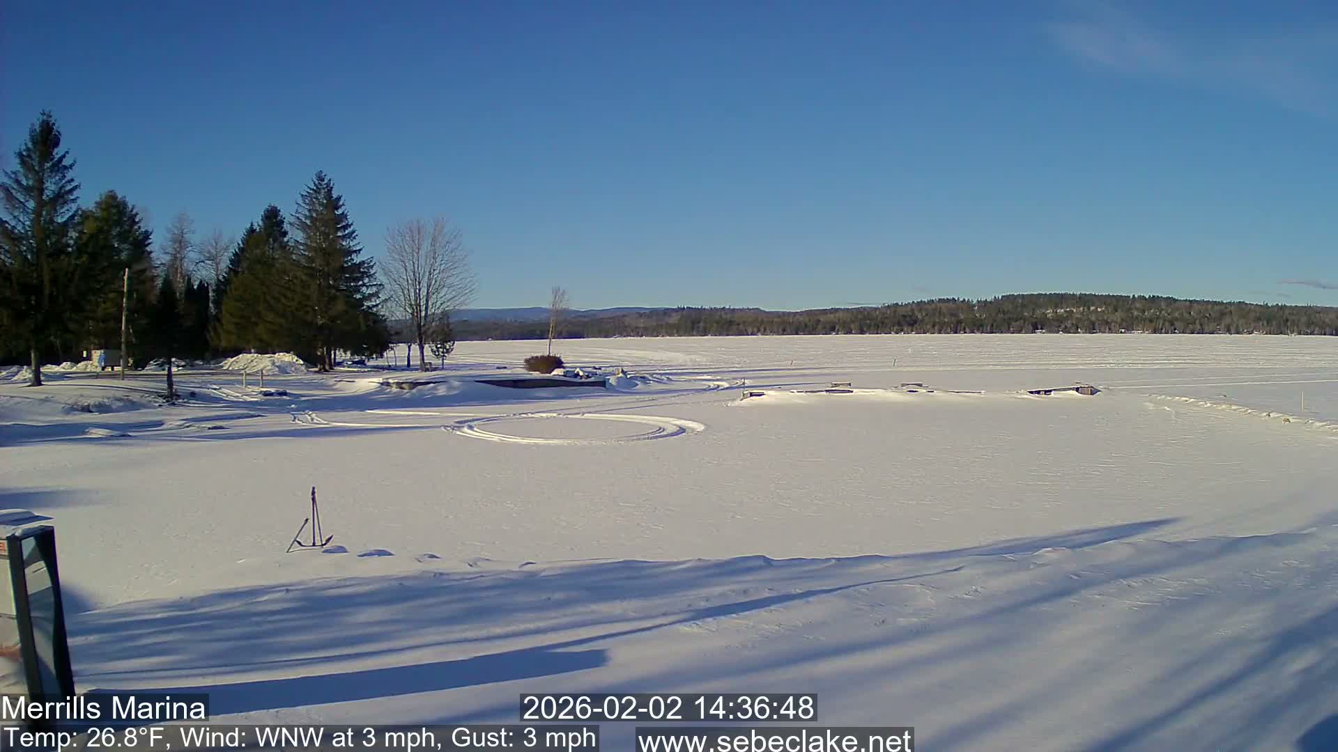 Sebec Lake Live Cam from Merrill's Marina - Dover&Foxcroft , Maine , USA
