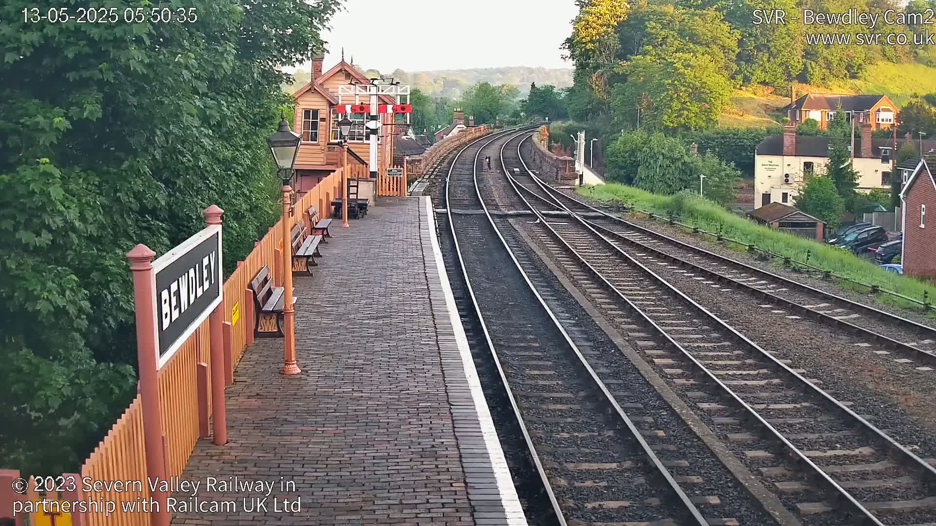 Bewdley Station West View on the Severn Valley Railway Live Cam - Bewdley, Wyre Forest, Worcestershire, West Midlands, England, United Kingdom