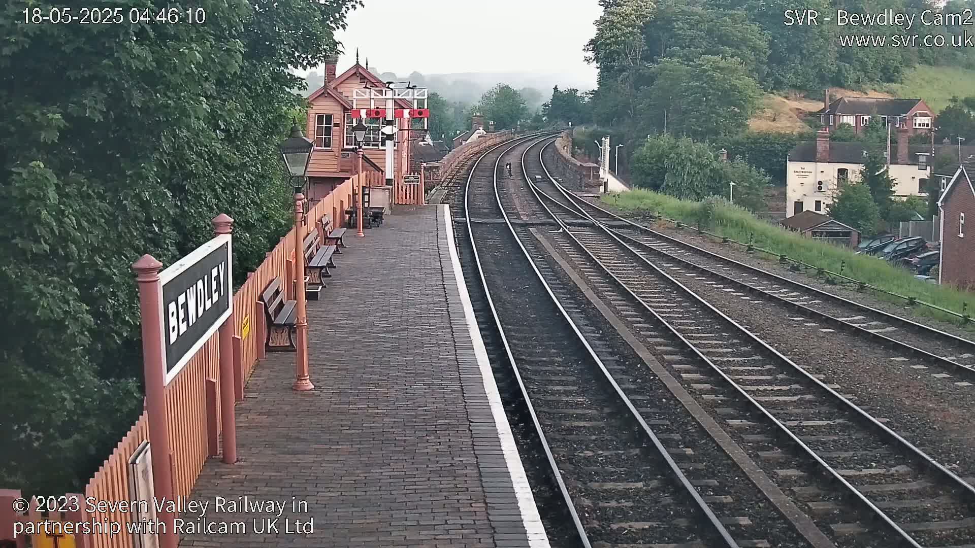 Bewdley Station West View on the Severn Valley Railway Live Cam - Bewdley, Wyre Forest, Worcestershire, West Midlands, England, United Kingdom