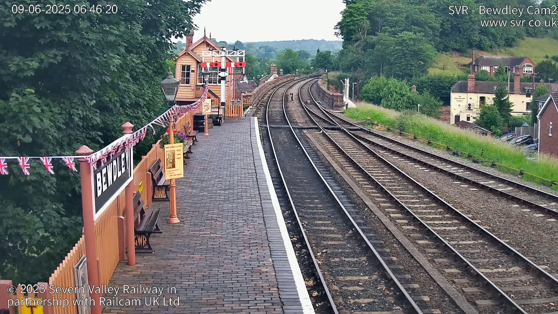 Bewdley Station West View on the Severn Valley Railway Live Cam - Bewdley, Wyre Forest, Worcestershire, West Midlands, England, United Kingdom