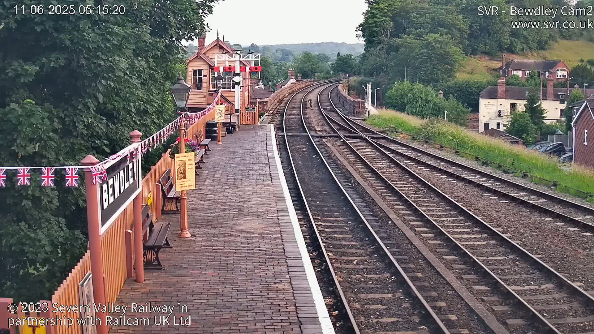 Bewdley Station West View on the Severn Valley Railway Live Cam - Bewdley, Wyre Forest, Worcestershire, West Midlands, England, United Kingdom