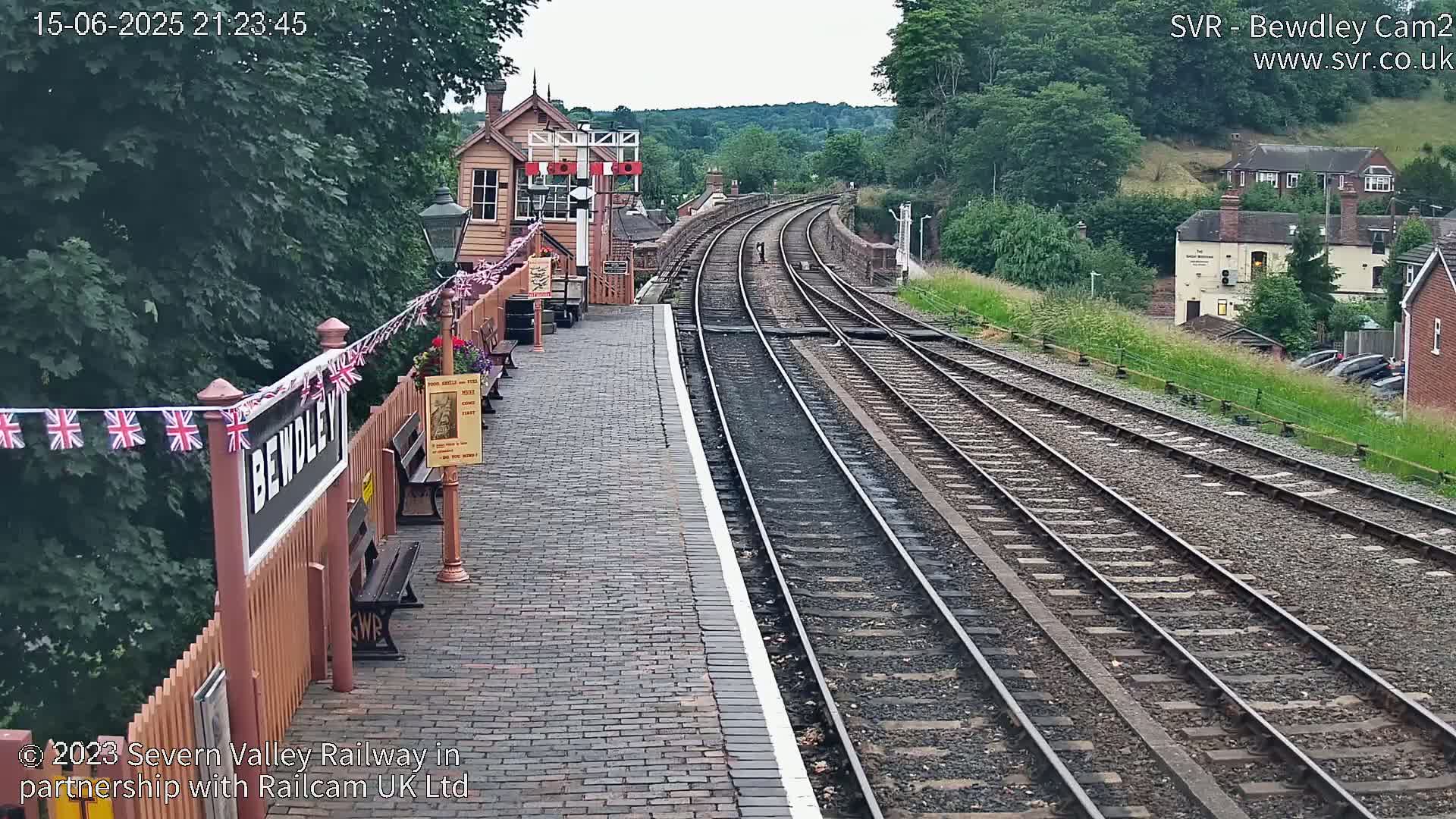 Bewdley Station West View on the Severn Valley Railway Live Cam - Bewdley, Wyre Forest, Worcestershire, West Midlands, England, United Kingdom