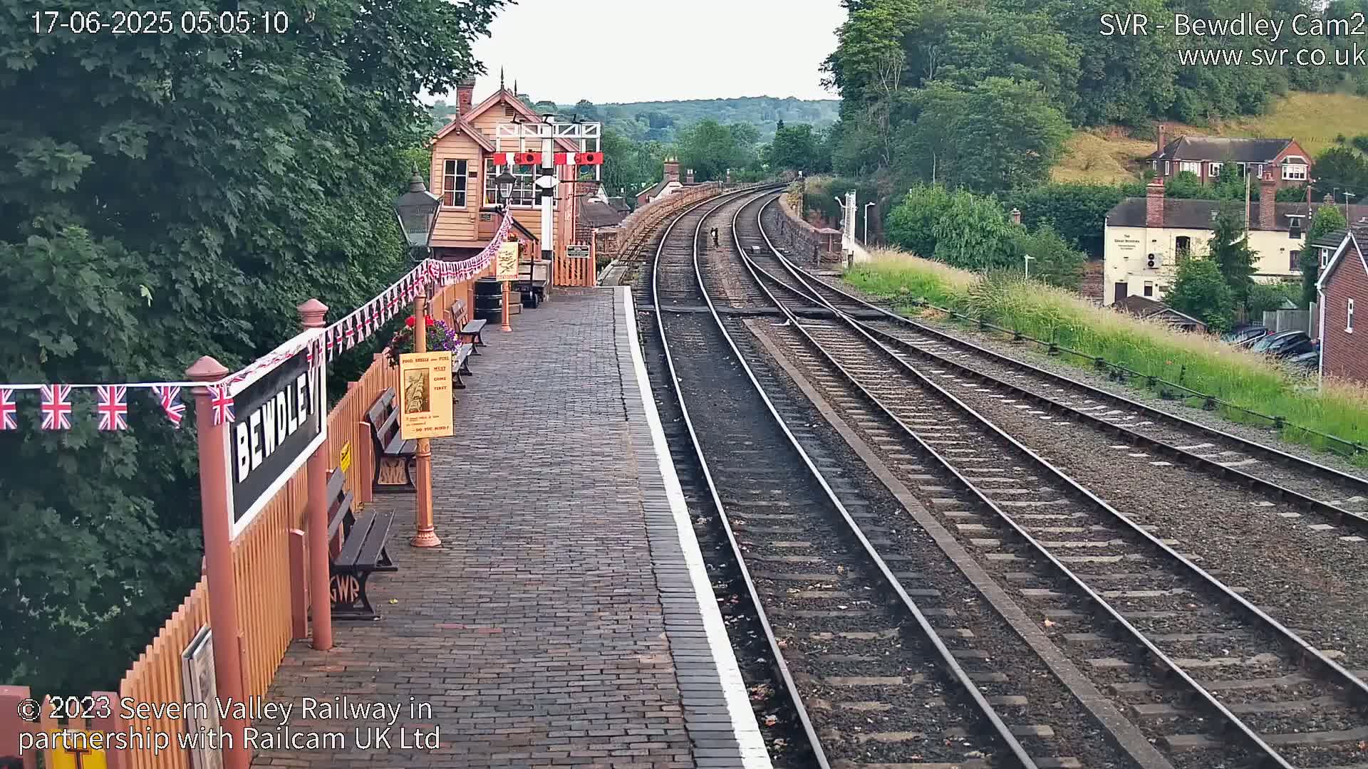 Bewdley Station West View on the Severn Valley Railway Live Cam - Bewdley, Wyre Forest, Worcestershire, West Midlands, England, United Kingdom