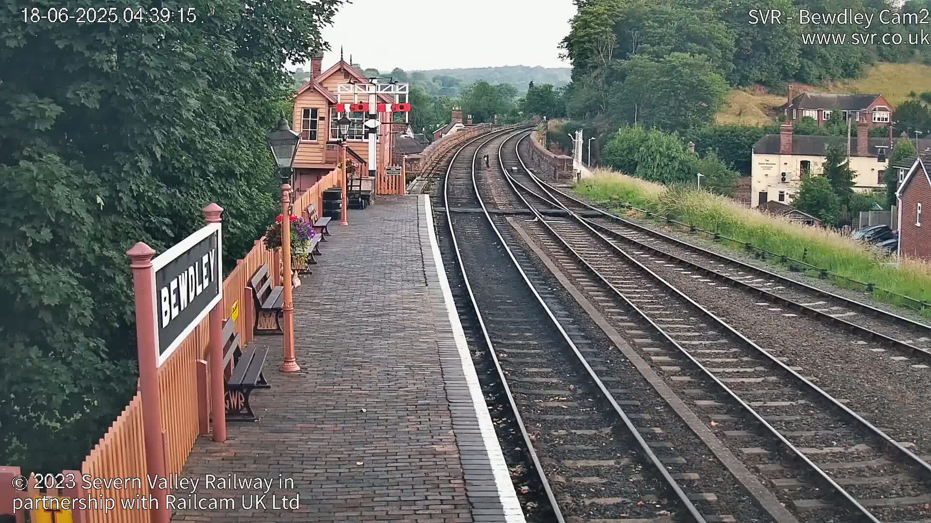 Bewdley Station West View on the Severn Valley Railway Live Cam - Bewdley, Wyre Forest, Worcestershire, West Midlands, England, United Kingdom