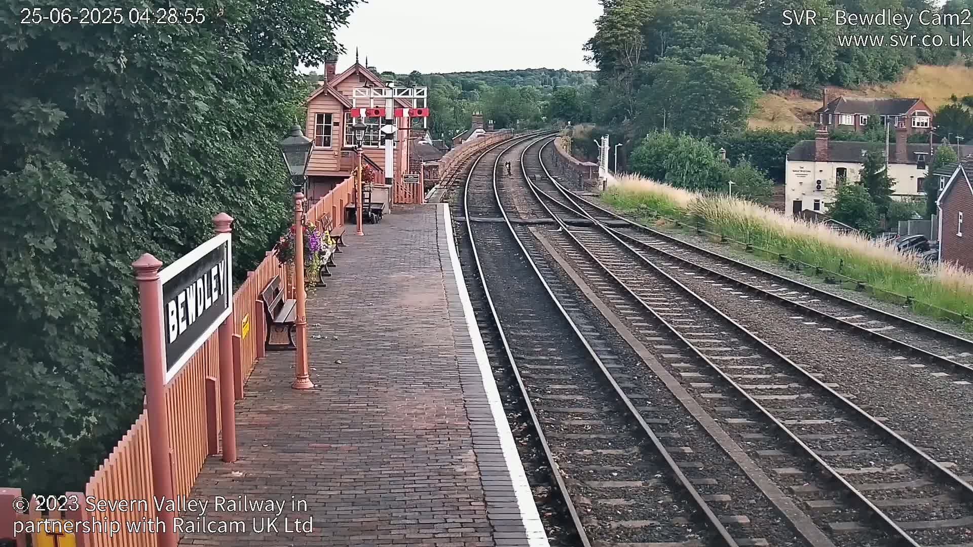 Bewdley Station West View on the Severn Valley Railway Live Cam - Bewdley, Wyre Forest, Worcestershire, West Midlands, England, United Kingdom