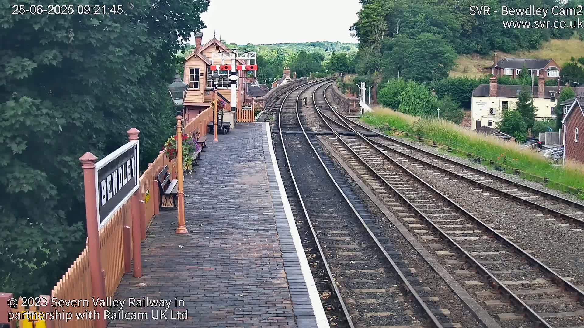 Bewdley Station West View on the Severn Valley Railway Live Cam - Bewdley, Wyre Forest, Worcestershire, West Midlands, England, United Kingdom