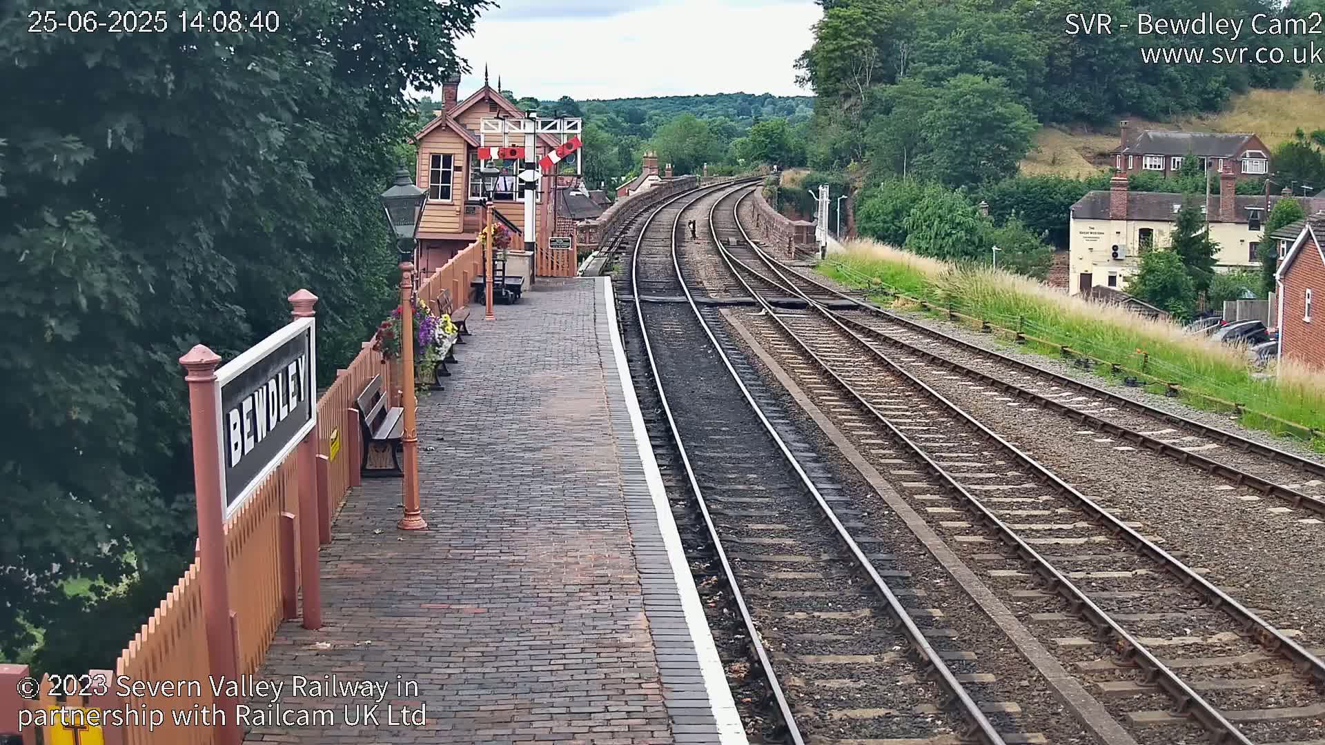Bewdley Station West View on the Severn Valley Railway Live Cam - Bewdley, Wyre Forest, Worcestershire, West Midlands, England, United Kingdom