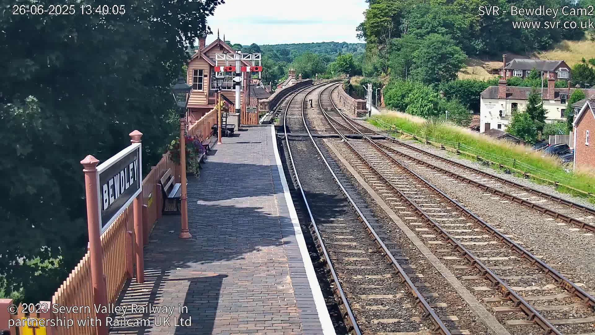 Bewdley Station West View on the Severn Valley Railway Live Cam - Bewdley, Wyre Forest, Worcestershire, West Midlands, England, United Kingdom