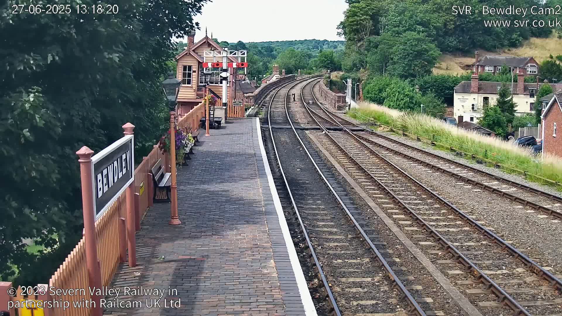 Bewdley Station West View on the Severn Valley Railway Live Cam - Bewdley, Wyre Forest, Worcestershire, West Midlands, England, United Kingdom