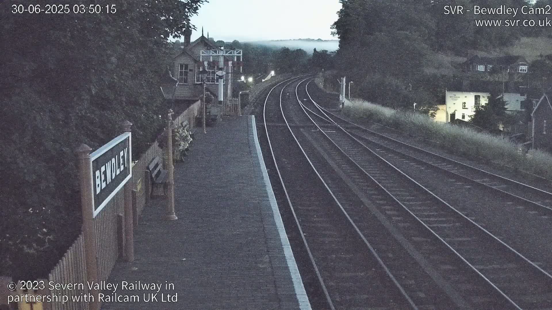 Bewdley Station West View on the Severn Valley Railway Live Cam - Bewdley, Wyre Forest, Worcestershire, West Midlands, England, United Kingdom