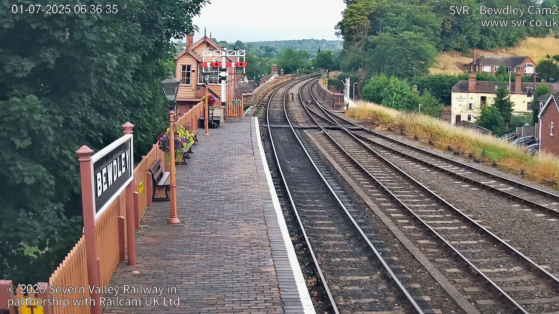 Bewdley Station West View on the Severn Valley Railway Live Cam - Bewdley, Wyre Forest, Worcestershire, West Midlands, England, United Kingdom