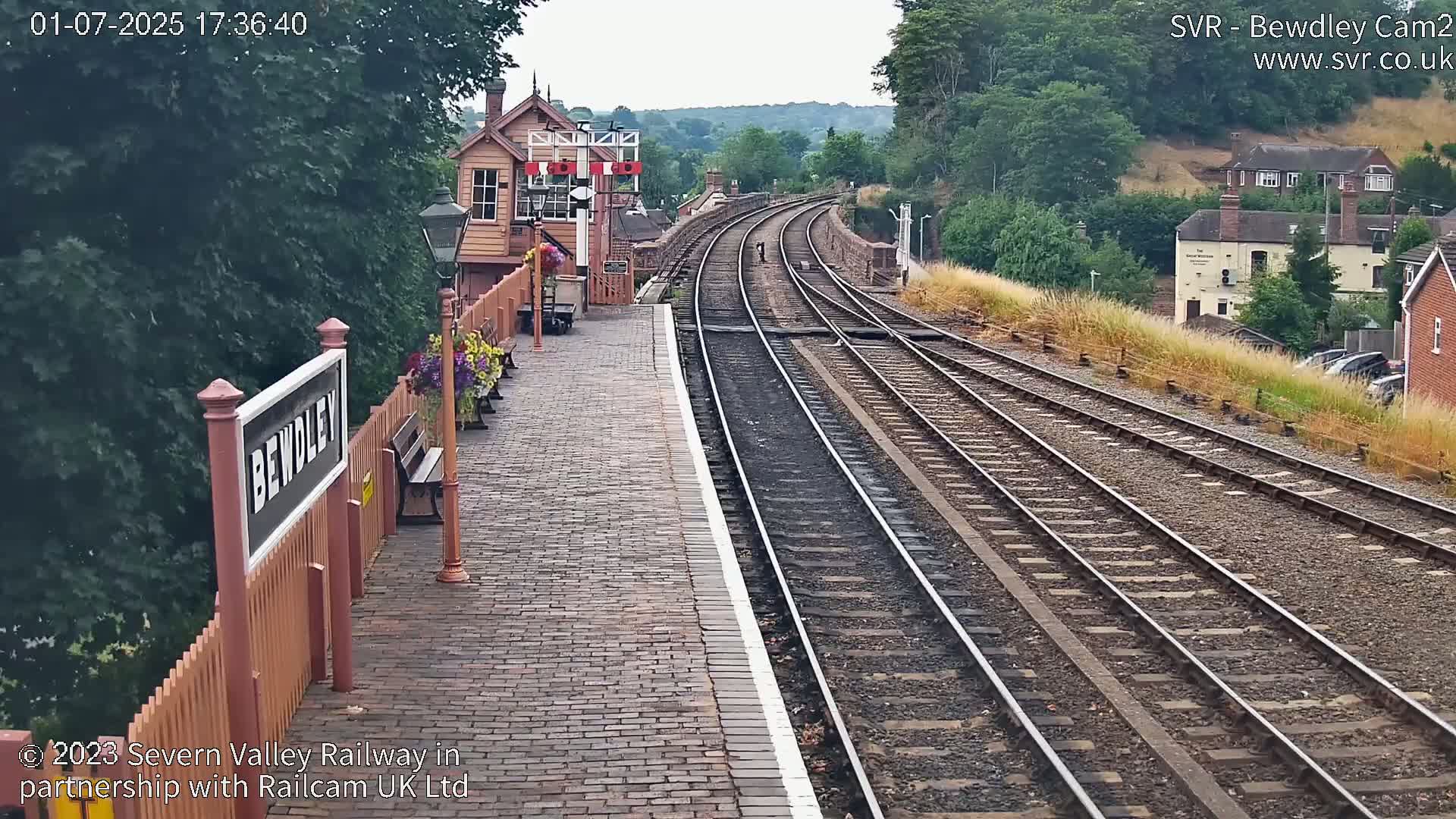 Bewdley Station West View on the Severn Valley Railway Live Cam - Bewdley, Wyre Forest, Worcestershire, West Midlands, England, United Kingdom